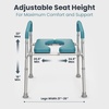 image:imagePELEGON Raised Toilet Seat with Handles 400lb  Adjustable Height amp Width Toilet Chair with Arms Toilet Riser with Handles Toilet Chair Over Toilet Handicap Toilet Seat for Elderly TealGrey