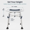 image:imagePELEGON Shower Chair for Inside Shower 300 lb  Adjustable Height Shower Stool  Shower Seats for Adults Bath Stools for Shower to Sit Shower Chair Shower Stools for Adults Sitting  GreyTeal