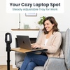 image:imagePELEGON Tray Table 360 Swivel Table for Recliner Adjustable Height with XLarge Table for Eating and Laptop TV Trays for Couches amp Chairs with Ergonomic Stand Assist Safety Handle for ElderlyWood
