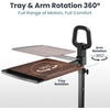 image:imagePELEGON Tray Table 360 Swivel Table for Recliner Adjustable Height with XLarge Table for Eating and Laptop TV Trays for Couches amp Chairs with Ergonomic Stand Assist Safety Handle for ElderlyDark Wood
