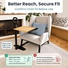 image:imagePELEGON Tray Table 360 Swivel Table for Recliner Adjustable Height with XLarge Table for Eating and Laptop TV Trays for Couches amp Chairs with Ergonomic Stand Assist Safety Handle for ElderlyWood