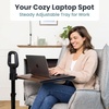 image:imagePELEGON Tray Table 360 Swivel Table for Recliner Adjustable Height with XLarge Table for Eating and Laptop TV Trays for Couches amp Chairs with Ergonomic Stand Assist Safety Handle for ElderlyDark Wood