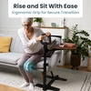 image:imagePELEGON Tray Table 360 Swivel Table for Recliner Adjustable Height with XLarge Table for Eating and Laptop TV Trays for Couches amp Chairs with Ergonomic Stand Assist Safety Handle for ElderlyDark Wood