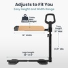 image:imagePELEGON Tray Table 360 Swivel Table for Recliner Adjustable Height with XLarge Table for Eating and Laptop TV Trays for Couches amp Chairs with Ergonomic Stand Assist Safety Handle for ElderlyWood