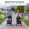 image:imagePelegon Rollator Walker with Seat for Seniors  Lightweight Foldable Walker with Padded Seat amp Backrest Adjustable Handles Reflective Frame Carry Bag  HeavyDuty 300lb Support  BlueGrey