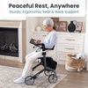 image:imagePelegon Rollator Walker with Seat for Seniors  Lightweight Foldable Walker with Padded Seat amp Backrest Adjustable Handles Reflective Frame Carry Bag  HeavyDuty 300lb Support  BlueGrey
