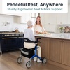 image:imagePelegon Rollator Walker with Seat for Seniors  Lightweight Foldable Walker with Padded Seat amp Backrest Adjustable Handles Reflective Frame Carry Bag  HeavyDuty 300lb Support  BlueBlue