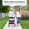 image:imagePelegon Rollator Walker with Seat for Seniors  Lightweight Foldable Walker with Padded Seat amp Backrest Adjustable Handles Reflective Frame Carry Bag  HeavyDuty 300lb Support  BlueRed