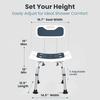 image:imagePelegon Shower Chair for Inside Shower Shower Bench with Back Adjustable 1519 in Height NonSlip Feet RustResistant Aluminum Bath Seat for Elderly and Disabled 300 lb Capacity  Dark BlueDark Blue