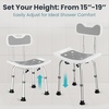 image:imagePelegon Shower Chair for Inside Shower Shower Bench with Back Adjustable 1519 in Height NonSlip Feet RustResistant Aluminum Bath Seat for Elderly and Disabled 300 lb Capacity  Dark BlueGrey