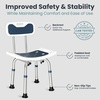 image:imagePelegon Shower Chair for Inside Shower Shower Bench with Back Adjustable 1519 in Height NonSlip Feet RustResistant Aluminum Bath Seat for Elderly and Disabled 300 lb Capacity  Dark BlueDark Blue