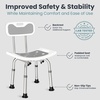 image:imagePelegon Shower Chair for Inside Shower Shower Bench with Back Adjustable 1519 in Height NonSlip Feet RustResistant Aluminum Bath Seat for Elderly and Disabled 300 lb Capacity  Dark BlueGrey