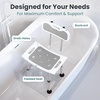 image:imagePelegon Shower Chair for Inside Shower Shower Bench with Back Adjustable 1519 in Height NonSlip Feet RustResistant Aluminum Bath Seat for Elderly and Disabled 300 lb Capacity  Dark BlueGrey