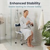 image:imagePelegon Shower Chair for Inside Shower Shower Bench with Back Adjustable 1519 in Height NonSlip Feet RustResistant Aluminum Bath Seat for Elderly and Disabled 300 lb Capacity  Dark BlueDark Blue