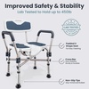 image:imageShower Chair UShape Seat 450lb Heavy Duty  Padded Armrests and Back Shower Chairs for Elderly and Disabled Handicap Shower Chair for Inside Shower Adjustable Height  GreyDark Blue