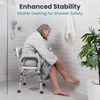 image:imageShower Chair UShape Seat 450lb Heavy Duty  Padded Armrests and Back Shower Chairs for Elderly and Disabled Handicap Shower Chair for Inside Shower Adjustable Height  GreyGrey