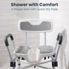image:imageShower Chair UShape Seat 450lb Heavy Duty  Padded Armrests and Back Shower Chairs for Elderly and Disabled Handicap Shower Chair for Inside Shower Adjustable Height  GreyGrey