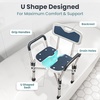 image:imageShower Chair UShape Seat 450lb Heavy Duty  Padded Armrests and Back Shower Chairs for Elderly and Disabled Handicap Shower Chair for Inside Shower Adjustable Height  GreyDark Blue