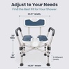 image:imageShower Chair UShape Seat 450lb Heavy Duty  Padded Armrests and Back Shower Chairs for Elderly and Disabled Handicap Shower Chair for Inside Shower Adjustable Height  GreyDark Blue