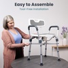 image:imageShower Chair UShape Seat 450lb Heavy Duty  Padded Armrests and Back Shower Chairs for Elderly and Disabled Handicap Shower Chair for Inside Shower Adjustable Height  GreyGrey