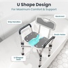 image:imageShower Chair UShape Seat 450lb Heavy Duty  Padded Armrests and Back Shower Chairs for Elderly and Disabled Handicap Shower Chair for Inside Shower Adjustable Height  GreyGrey