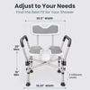 image:imageShower Chair UShape Seat 450lb Heavy Duty  Padded Armrests and Back Shower Chairs for Elderly and Disabled Handicap Shower Chair for Inside Shower Adjustable Height  GreyGrey