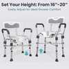image:imageShower Chair UShape Seat 450lb Heavy Duty  Padded Armrests and Back Shower Chairs for Elderly and Disabled Handicap Shower Chair for Inside Shower Adjustable Height  GreyGrey