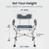 image:imageShower Chair for Elderly and Disabled 450lb with Padded Armrests and Back Adjustable Height Shower Seat Heavy Duty Shower Chairs for Inside Shower Handicap  TealGrey