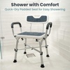 image:imageShower Chair for Elderly and Disabled 450lb with Padded Armrests and Back Adjustable Height Shower Seat Heavy Duty Shower Chairs for Inside Shower Handicap  TealDark Blue