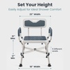 image:imageShower Chair for Elderly and Disabled 450lb with Padded Armrests and Back Adjustable Height Shower Seat Heavy Duty Shower Chairs for Inside Shower Handicap  TealTeal