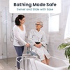 image:imageSliding Shower Chair Tub Transfer Bench with Swivel Seat Shower Bench for Elderly and Disabled with Security Belt 360 Rotation Slides and Rotates Adjustableone Touch Slide Button GreyGrey