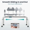 image:imageSliding Shower Chair Tub Transfer Bench with Swivel Seat Shower Bench for Elderly and Disabled with Security Belt 360 Rotation Slides and Rotates Adjustableone Touch Slide Button GreyGrey