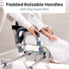 image:imageSliding Shower Chair Tub Transfer Bench with Swivel Seat Shower Bench for Elderly and Disabled with Security Belt 360 Rotation Slides and Rotates Adjustableone Touch Slide Button GreyDark Blue