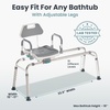 image:imageSliding Shower Chair Tub Transfer Bench with Swivel Seat Shower Bench for Elderly and Disabled with Security Belt 360 Rotation Slides and Rotates Adjustableone Touch Slide Button GreyGrey