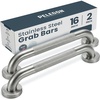 image:imagePELEGON Grab Bars for Shower 2Pack 16 Inch  Stainless Steel Shower Grab Bars for Seniors  Bathroom Safety Handle NonSlip Grip Rust Resistant Wall Mounted Support Bar for Bathtub Shower  BlackSilver