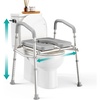 image:imagePELEGON Raised Toilet Seat with Handles 400lb  Adjustable Height amp Width Toilet Chair with Arms Toilet Riser with Handles Toilet Chair Over Toilet Handicap Toilet Seat for Elderly TealGrey