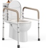 image:imagePELEGON Toilet Safety Rails 350 lb  Adjustable Toilet Safety Frame amp Rails Toilet Safety Rail for Elderly Adults Toilet Handles for Seniors Toilet Bars for Elderly Disabled amp Handicap  WhiteBeige