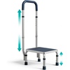 image:imagePelegon Adjustable Step Stool with Handle for Elderly 300LB Capacity  Bedside Safety Step for High Beds Height Adjustable Platform amp Handle NonSlip Stable Frame Easy Assembly