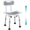 image:imagePelegon Shower Chair for Inside Shower Shower Bench with Back Adjustable 1519 in Height NonSlip Feet RustResistant Aluminum Bath Seat for Elderly and Disabled 300 lb Capacity  Dark BlueGrey