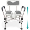image:imageShower Chair UShape Seat 450lb Heavy Duty  Padded Armrests and Back Shower Chairs for Elderly and Disabled Handicap Shower Chair for Inside Shower Adjustable Height  GreyGrey