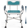 image:imageShower Chair for Elderly and Disabled 450lb with Padded Armrests and Back Adjustable Height Shower Seat Heavy Duty Shower Chairs for Inside Shower Handicap  TealTeal