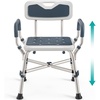 image:imageShower Chair for Elderly and Disabled 450lb with Padded Armrests and Back Adjustable Height Shower Seat Heavy Duty Shower Chairs for Inside Shower Handicap  TealDark Blue