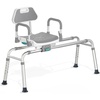 image:imageSliding Shower Chair Tub Transfer Bench with Swivel Seat Shower Bench for Elderly and Disabled with Security Belt 360 Rotation Slides and Rotates Adjustableone Touch Slide Button GreyGrey
