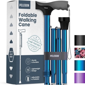 image:imagePELEGON Folding Cane for Men and Women Lightweight Collapsible Walking Cane Adjustable 3237 Height AntiSlip Handle and Rubber Tip Foldable Walking Cane Tested to Hold 300 lb  BlueBlue