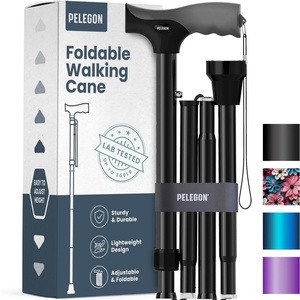 image:imagePELEGON Folding Cane for Men and Women Lightweight Collapsible Walking Cane Adjustable 3237 Height AntiSlip Handle and Rubber Tip Foldable Walking Cane Tested to Hold 300 lb  BlueBlack