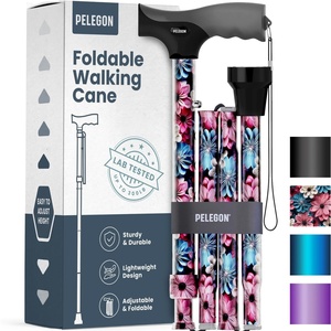 image:imagePELEGON Folding Cane for Men and Women Lightweight Collapsible Walking Cane Adjustable 3237 Height AntiSlip Handle and Rubber Tip Foldable Walking Cane Tested to Hold 300 lb  BlueFlowers