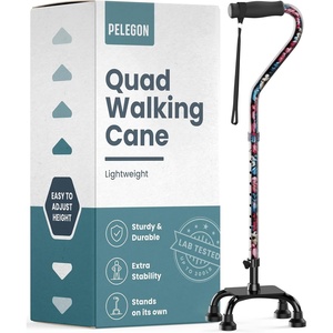 image:imagePELEGON Quad Cane 300 lb  Adjustable Walking Cane with A Large 4 Pronged Base for Extra Balance amp Stability Walking Canes for Seniors Walking Cane for Men amp Women Walking SticksFlowers