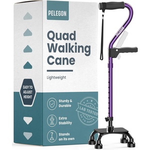 image:imagePELEGON Quad Cane 300LB  Adjustable Walking Cane with A Large 4 Pronged Base for Extra Balance amp Stability Walking Canes for Seniors Walking Cane for Men amp Women Walking SticksPurple