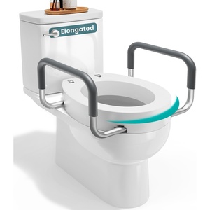 image:imagePELEGON Raised Toilet Seat With Handles 300lb Toilet Seat Risers for Seniors Raised Toilet Seat for Handicap Toilet Seat For Elderly amp Disabled  Elongated SeatElongated