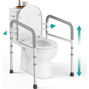 image:imagePELEGON Toilet Safety Rails 350 lb  Adjustable Toilet Safety Frame amp Rails Toilet Safety Rail for Elderly Adults Toilet Handles for Seniors Toilet Bars for Elderly Disabled amp Handicap  WhiteGray